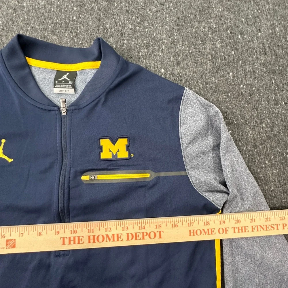 Jordan Michigan Wolverines Pullover Mens Small Navy Blue Quarter Zip Dri-FIT